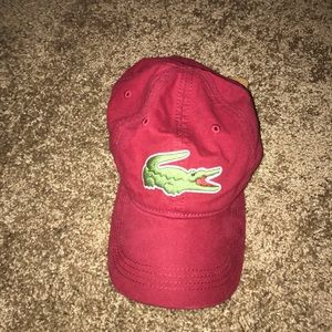 Red Lacoste hat